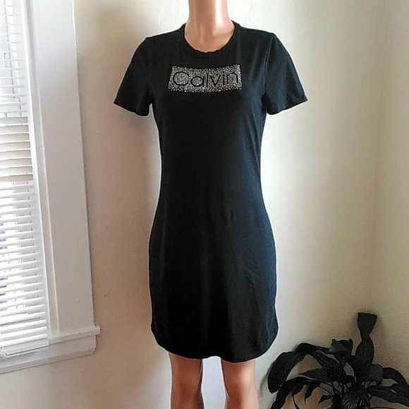 calvin klein black shirt dress Black Dress Shirt with White Collar and Cuffs main image 0
